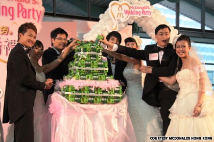 "And by 'apple pie wedding cake' we meant a mountain of apple pies stacked into the shape of a wedding cake."