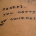 Man Tattoos Marriage Proposal on Leg