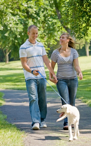 engaged-couple-walking