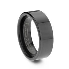 Alternative Metals - Tungsten World- Black Tungsten Ring - Image 1-_TW-8FIP_B