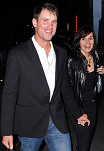 Singer-songwriter Kara DioGuardi (R) and her fiance Mike McCuddy