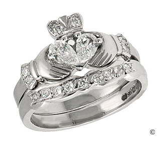 platinum claddaugh wedding rings
