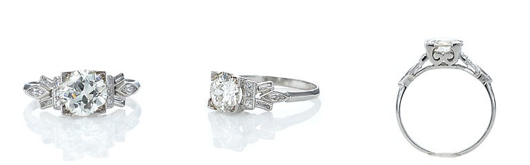1930vintageengagementring 1930s Art Deco has a much cleaner 