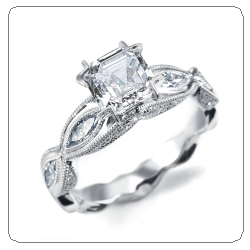 royal asscher engagement ring cushion