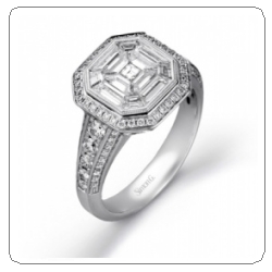 simon G Asscher engagement ring cushion