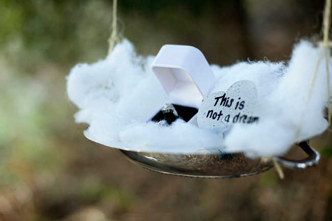 JayaGarrett engagement ring on a cloud