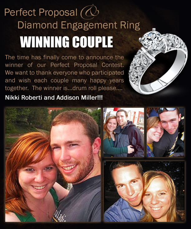 winning_couple_announcement_webtab As a point of reference, my $10,000 over a carat engagement ring that I won in a contest from Simon G. Jewelry is cheaper than the Pizza Hut proposal. Which do you think your lady would be happier with?
