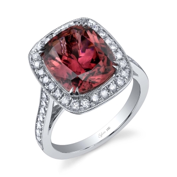 Sylvie collection engagement ring red