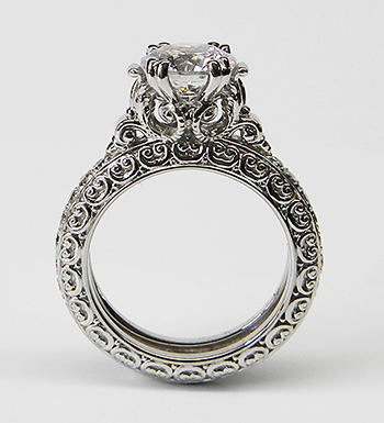 Renaissance style wedding ring