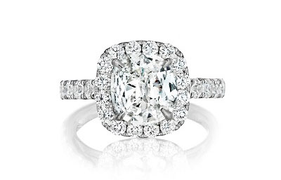 $6000 cushion cut engagement ring