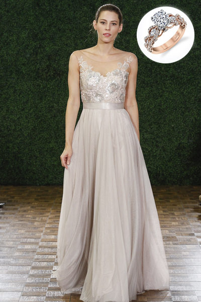 golden engagement gown