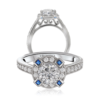 Vintage style engagement rings with colored stones