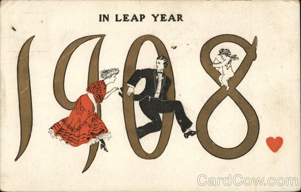 leap year vintage post card proposal leap year postcards