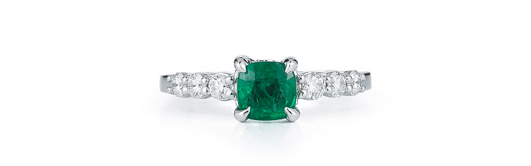 gemini engagement ring emerald takat