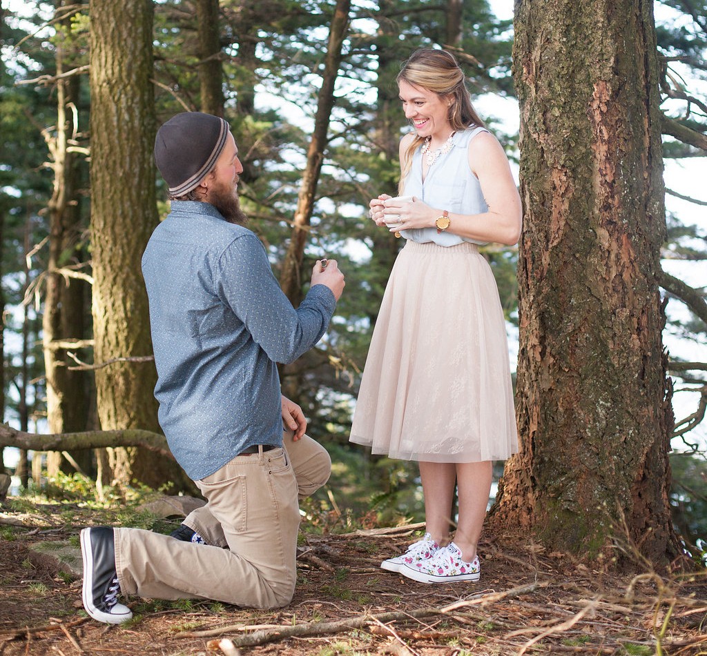 forest surprise proposal hiking 1