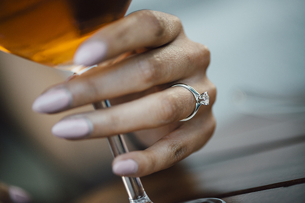 nihal and jess engagement ring on hand