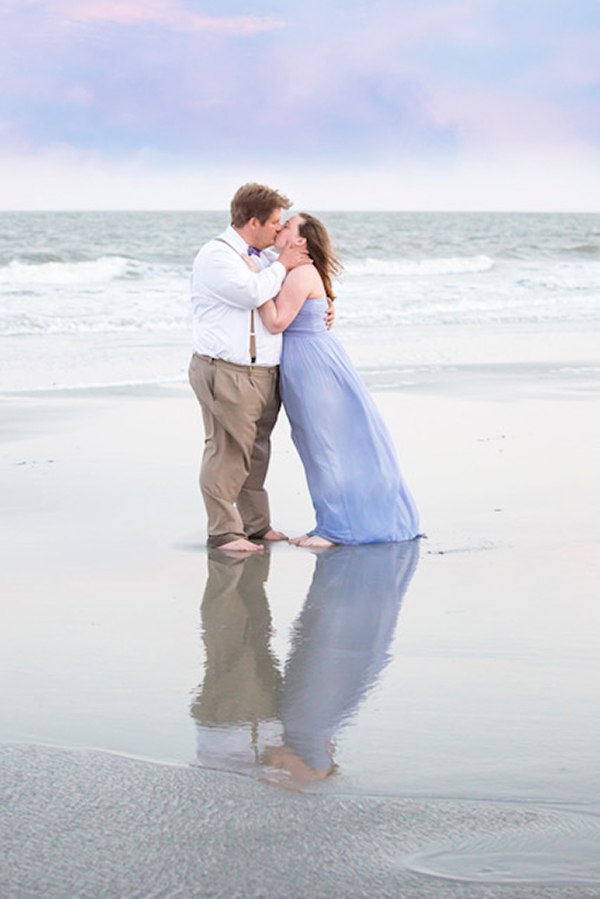 beach proposal sunset