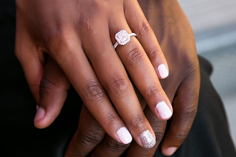 church proposal engagement ring