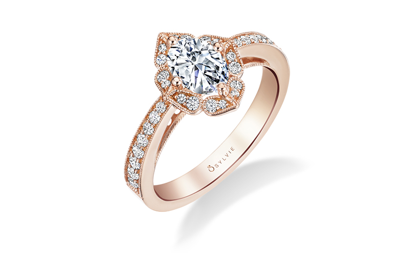 sylvie collection engagement ring rose gold 2017