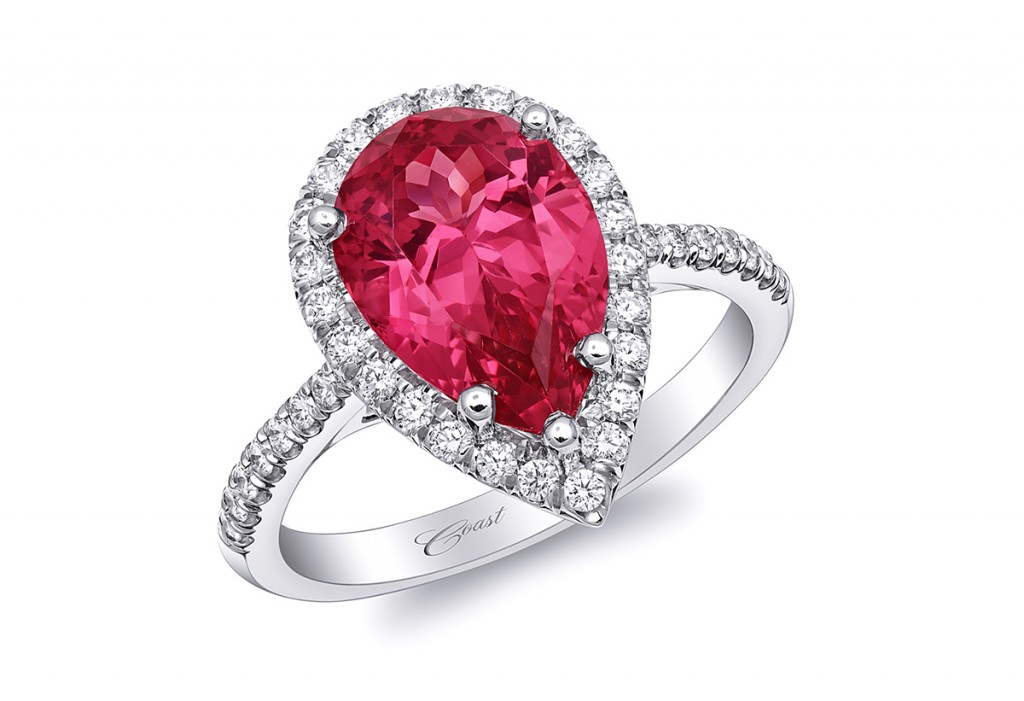 coast diamond pear shaped red spinnel