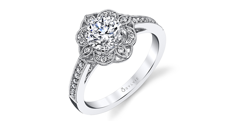 floral engagement ring sylvie