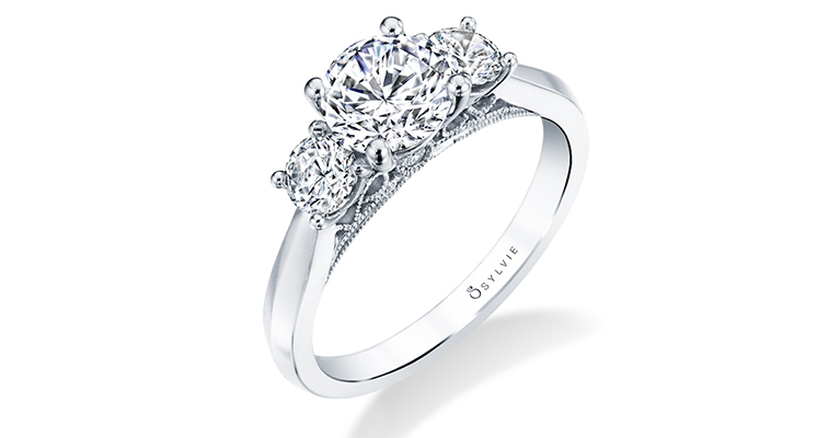 three stone engagement ring sylvie collection