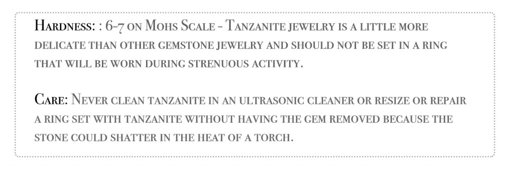 tanzanite hardness engagement ring