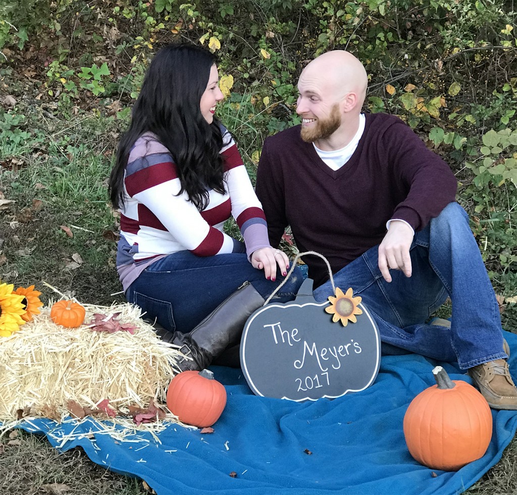 pumkin proposal fall love couple baby