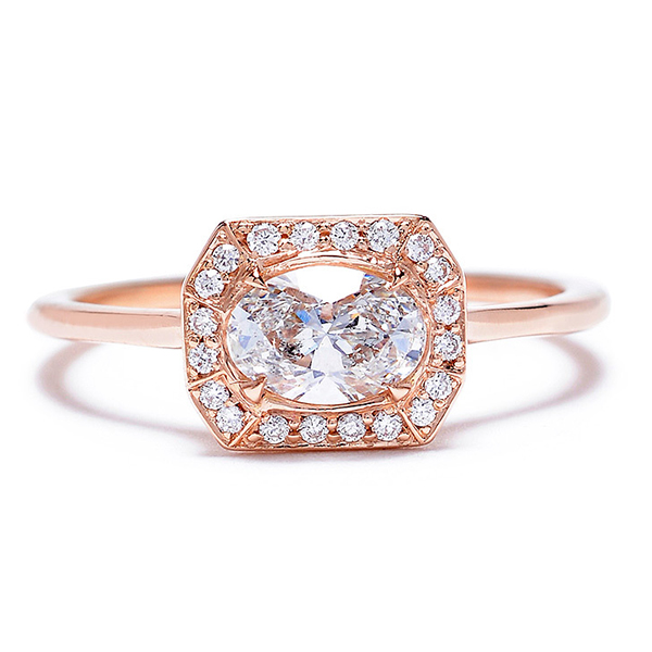 3 jane trau horizontal engagement ring