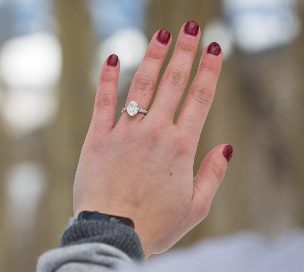 ski proposal engagement ring