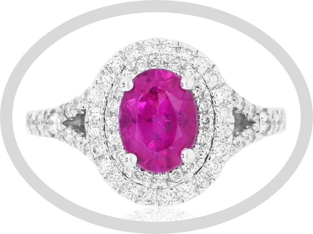 Pink tourmaline engagement ring