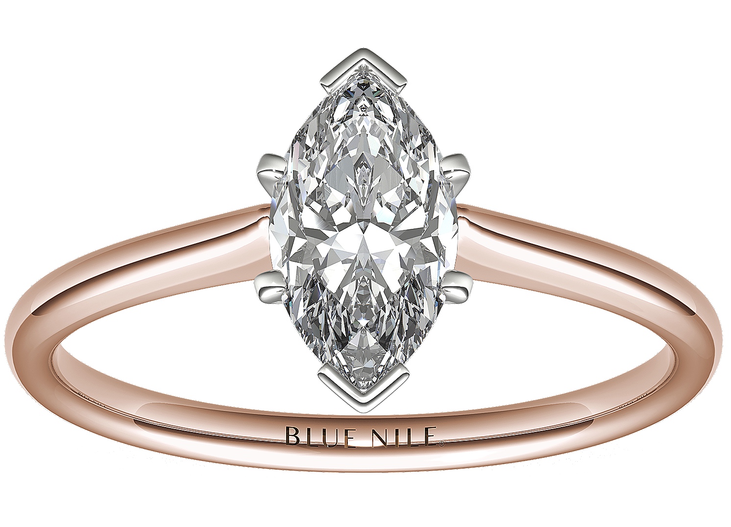 Blue Nile_Petite Solitaire_14k Rose Gold_Marquise Diamond