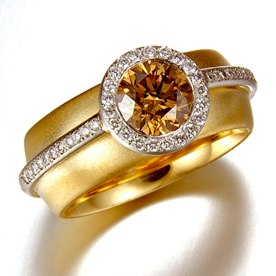 cognac engagement ring