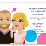 Engagement party personalized magnets and invitations