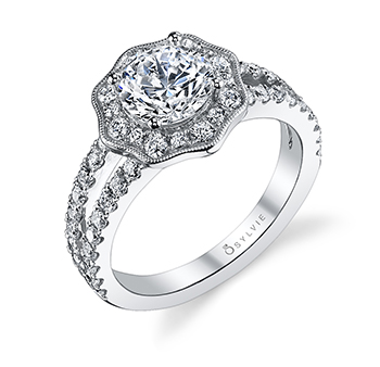 New Sylvie Collection Floral Engagement Rings