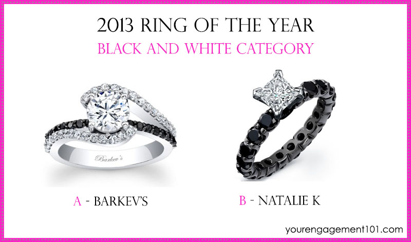 Cast Your Vote: Black and White Engagement Ring of the Year