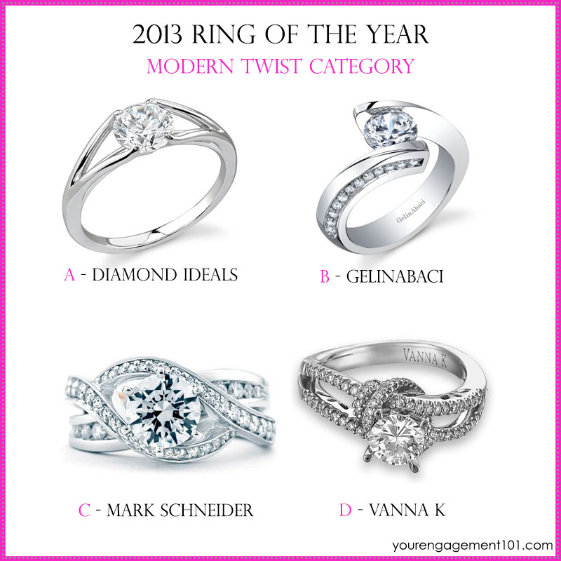Cast Your Vote: Modern Twist Engagement Ring of the Year