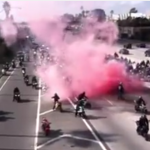 Biker creates crazy traffic jam to propose!
