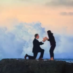 Giant Wave Interrupts Romantic Proposal