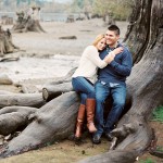 A Rainy Engagement Session by the Lake near Seattle... with Wine!