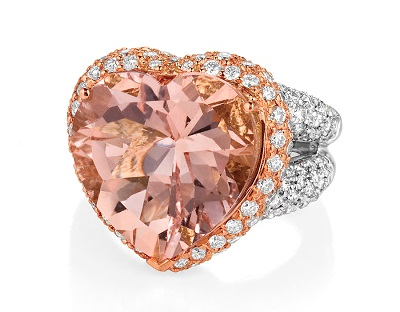 Makur engagement ring morganite heart