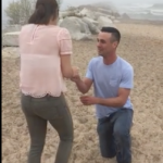 Mom steals spotlight during daughter's proposal
