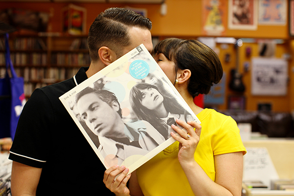 A Cute Record Store Engagement Session