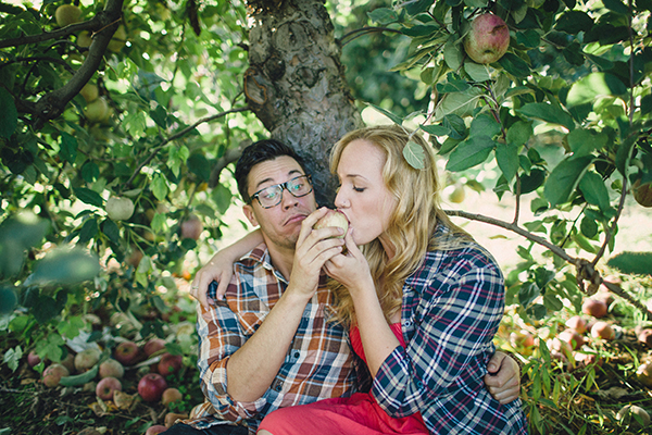 Romantic Apple Picking Engagement Session
