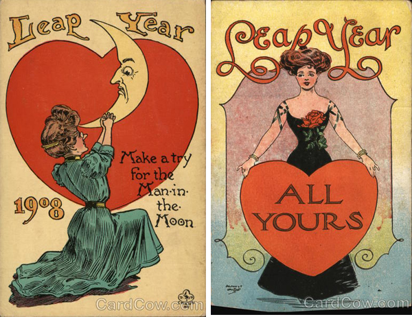 5 Romantic Vintage Leap Year Postcards