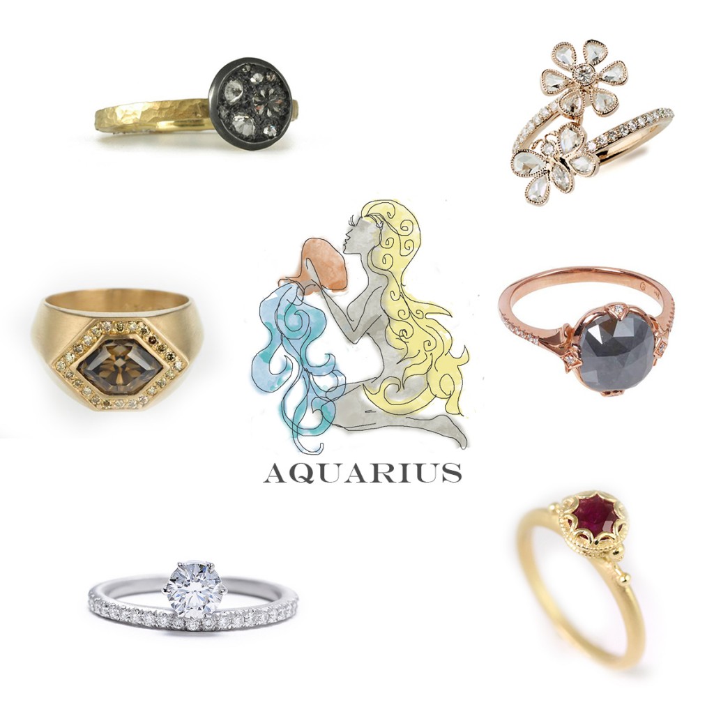 Aquarius Engagement Rings