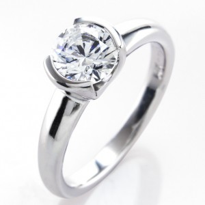 A low-set engagement ring